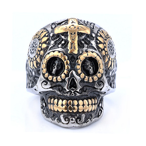 Viking kafatası yüzük paslanmaz çelik korsan takı erkekler için Norse mitoloji Inspired paslanmaz çelik şerit toptan gotik yüzük - Product Image 2