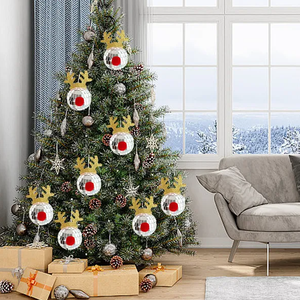 5 pezzi argento Disco specchio alce corno albero di natale decorazioni riflettenti appesi sfera natalizia ornamenti per ornamento di natale