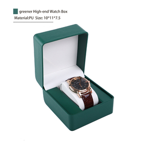 Scatola di imballaggio personalizzabile orologio in PU rosso con Logo in rilievo scatole regalo quadrate coperchio cinturino per orologi realizzati in materiale personalizzabile - Product Image 6