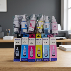Tinta a Base de Agua Greencolor de 70 ml para Recarga de Impresoras T673/673 L1800 Nk674 L850 L805 L800 - Impresión Digital - Product Image 3