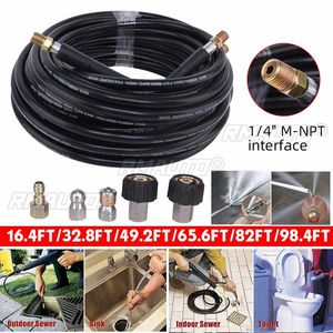 Kit de nettoyage de canalisations pour nettoyeur haute pression Karcher, tuyau de 1/4 pouce NPT, tuyau de nettoyage des drains, buse de nettoyage de canalisations à bouton et rotative - Product Image 2