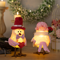 Nouvelle décoration de bureau lumineuse créative pour la Saint-Valentin, oiseau rose, figurine décorative pour événements