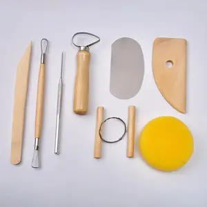 Xin Bowen Töpferstahlwerkzeuge Ton 8-teiliges Set Ton Wachs Töpferstahlwerkzeug-Kit Keramik Wachsschnitzerei Skulptur Modellierung
