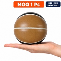 Ballon de basket miniature en PU de qualité supérieure pour enfants, taille 1, absorbant l'humidité, avec logo personnalisé OEM, vente en gros
