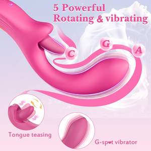 Vibrator Lidah Realistis untuk Wanita, Stimulator Klitoris, Titik G, Vagina, Anal, Pijat Seks, Vibrator Lidah Berputar untuk Wanita - Product Image 2