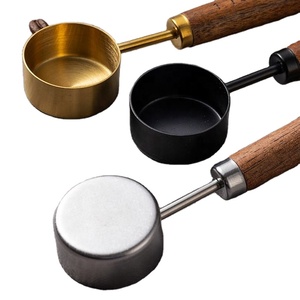 Gold Stainless Steel Precise 15ml <b>Measuring</b> <b>Spoon</b> Wood Handle Coffee Powder Milk Powder Coffee Beans Modern Minimalist LS05 - Product Image 4