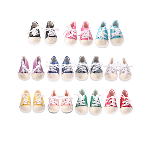 أحذية دمى أمريكية مقاس 18 بوصة رائجة البيع، أحذية دمى عصرية من البي في سي بألوان متعددة وقماش صلب - Product Image 1