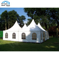 Tente Pagode de Luxe 5x5m en Alliage d'Aluminium et Tissu PVC, Imperméable Intérieur/Extérieur Toutes Saisons pour Mariages et Événements