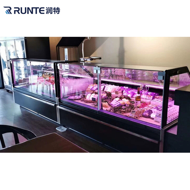 Energy Saving Supermarket Commercial Refrigerator Ready Food Display Fridge Serve Over Counter Deli Showcase
