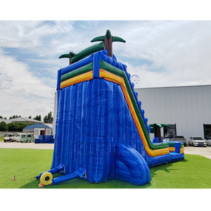 Toboggan Gonflable Tropical Personnalisé en PVC Iridescent avec Piscine et Château Gonflable pour <span class=keywords><strong>Location</strong></span> et Fêtes - Product Image 4