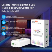 Controlador LED Tuya Smart SP107E RGBIC con Espectro Musical, Control por Aplicación, Panel de Matriz 16x16, 433W, DC6V, Control Remoto de 20M, 3 Años de Garantía, 6A