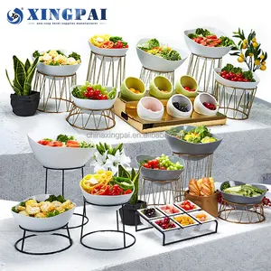XINGPAI Hochzeits bankett Gold Buffet Food Display Stand Luxus Salat regal Dessert Riser für Hotel restaurant