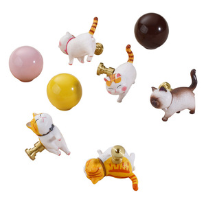 LGEDIS Cartoon Cat Cabinet <b>Knobs</b> Brass Novelty Shape For <b>Drawer</b> Wardrobe Nordic Style Furniture Handles - Product Image 3
