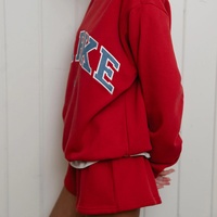Sweat à capuche surdimensionné en coton pour femme, brodé sur mesure, col rond, tricoté, design de créateur, ensemble unisexe, personnalisation avec logo