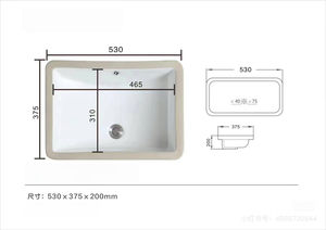Lavabo de salle de bain rectangulaire en céramique de porcelaine de haute qualité au design moderne avec égouttoir pour la maison, la villa et l'hôtel - Product Image 6