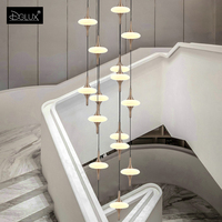 Lustre en albâtre DGLUX Cascade UFO, luminaire suspendu LED 72W 96W 120W, lampe de plafond de luxe pour escalier, hall d'hôtel