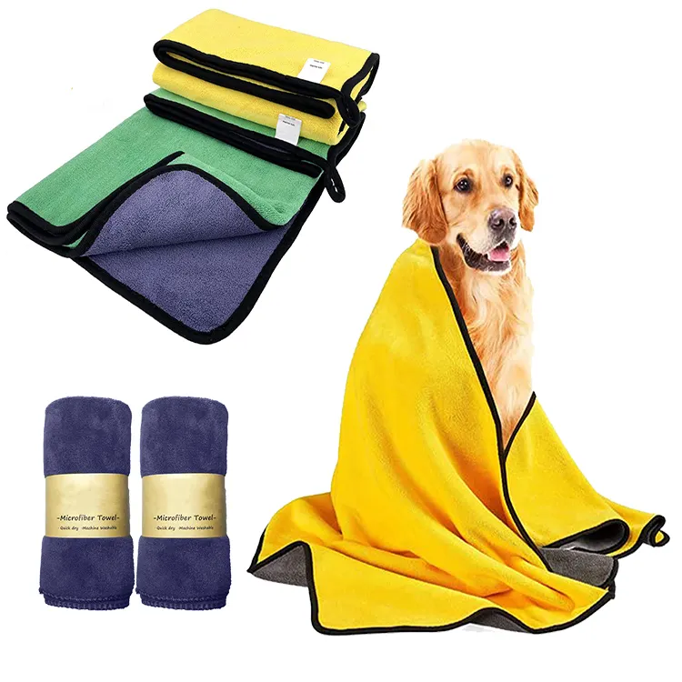 Venda Direta Da Fábrica Absorvente Toalhas De Secagem Rápida Personalizado Microfiber Pet Dog Toalha De Limpeza De Banho