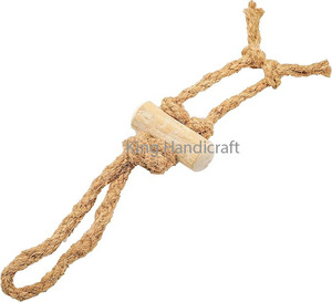 Eco-Friendly Natural Coffee Wood Stick with Durable Coconut Fiber <b>Rope</b> Chew Toy for Dogs Healthy Dental Cleaning Pet Supplies - Product Image 1