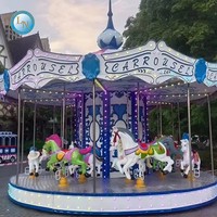 Manège Rotatif Premium pour Enfants : Chevaux de Carrousel pour Parcs d'Attractions Intérieurs et Extérieurs, Équipement de Fête Foraine