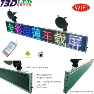 K16128 P5 RGB màu <span class=keywords><strong>LED</strong></span> Xe Màn Hình xe phía sau cửa sổ cảnh báo màn hình bảng điều khiển cửa hàng mở dấu hiệu di chuyển bảng tin cho xe buýt - Product Image 5