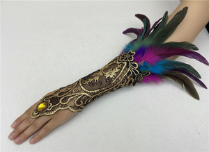 ชุดคอสเพลย์ฮาโลวีนสไตล์โกธิค SeaShell พร้อมเครื่องประดับข้อมือลูกไม้ขนนกสำหรับผู้หญิงและผู้ใหญ่ - Product Image 4