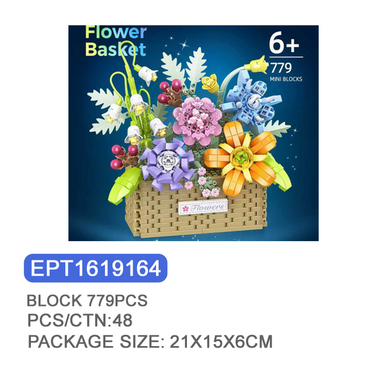 EPT1619164-DIY Mini Blocks Flower Basket 779PCS