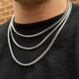 Cadena Franco <span class=keywords><strong>de</strong></span> Plata Maciza 925, Cadena Franco Cuadrada <span class=keywords><strong>de</strong></span> Plata <span class=keywords><strong>de</strong></span> Ley, Collar Unisex, Cadena <span class=keywords><strong>de</strong></span> Eslabones Cerrados <span class=keywords><strong>para</strong></span> <span class=keywords><strong>Hombre</strong></span> y Mujer - Product Image 6