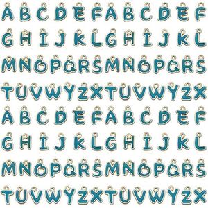 Llavero de metal con letras inglesas esmaltadas de colores, dijes de diseño DIY para la creación de joyas, pulseras y collares - Product Image 1