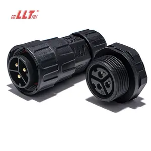 LLT M25 3 Pin IP67 300V 25A 35A Screw Fixing Waterproof Outdoor Assembly Power Connector