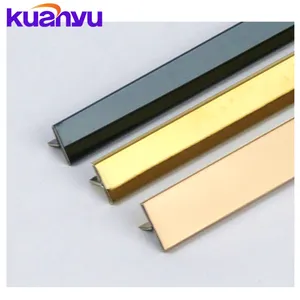 Decoration brushed modern custom stainless steel t edge strip profile ss t channel trim