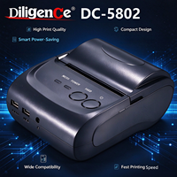 DiligenCe 58mm 2 inci Printer Thermal Portabel Nirkabel Genggam untuk Tiket, POS, Struk, Android USB Mini Stok
