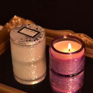Vela Aromática en Vaso de Vidrio Repujado, Venta al por Mayor, Regalo Creativo para el Hogar, Recuerdo de Cumpleaños, Fragancia Perfumada - Product Image 2