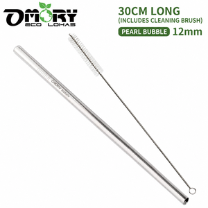 OMORY Pajita de Acero Inoxidable 304 de 30CM con Cepillo de Limpieza, Accesorios para Vasos y Bebidas - Product Image 4