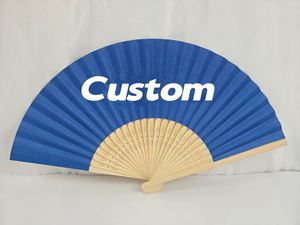 Éventail en papier personnalisé chinois fait main de 21 cm avec poignée en bambou naturel et logo imprimé unique, idéal comme cadeau culturel - Product Image 5