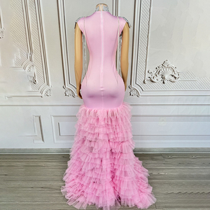 नोवेपन Y4053 कपड़े निर्माताओं ने गुलाबी पुफी के कपड़े गुलाबी प्यूफी चिक राजकुमारी लड़की पार्टी कपड़े - Product Image 6