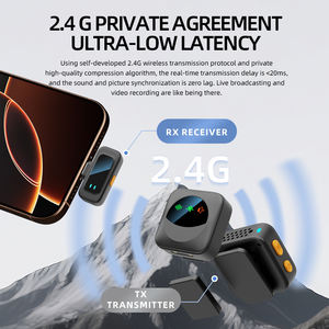 Mini microphone cravate sans fil avec suppression du bruit, kit de vlog à double micro pour les vloggers solo, <span class=keywords><strong>enregistrement</strong></span> et diffusion en direct mobile - Product Image 3