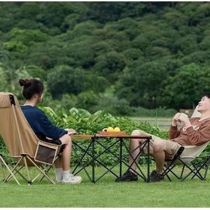 Moon Chair Outdoor <b>Folding</b> Chair Portable High Back Camping Picnic Chair Oxford Cloth Metal Frame Lightweight - Product Image 2