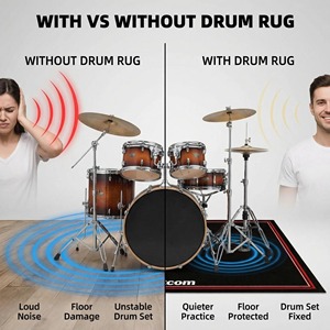 Tapis <span class=keywords><strong>de</strong></span> <span class=keywords><strong>batterie</strong></span> personnalisé, tapis musical, tapis insonorisant pour <span class=keywords><strong>batterie</strong></span>, protection du sol avec logo - Product Image 5