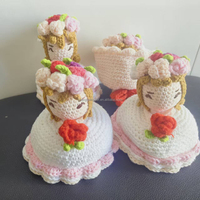 Bouquet de mariée fini en crochet, pendentif poupée fille tricotée à la main, coffret cadeau Saint-Valentin - Stock US