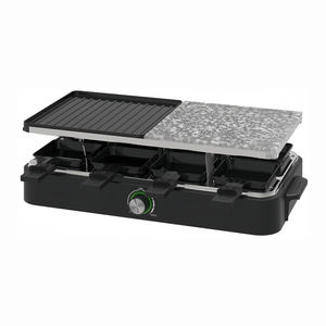 8-Person Raclette <strong>Grill</strong>, 1400W Electric <strong>Grill</strong> with Half Stone &amp; Griddle, 8 Cheese <strong>Pans</strong> &amp; Spatulas - Product Image 2