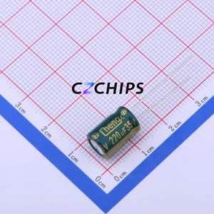 ตัวเก็บประจุแบบอิเล็กโทรไลต์อะลูมิเนียมแบบ Through-Hole รุ่น GR227M035F12RR0VL4FP0 ขนาด D8xL12 มม. 220uF 20% 35V ขา 3.5 มม. - Product Image 1