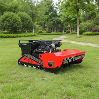 Mesin Pemotong Rumput Robotik Beroda Rantai 40 Inci dengan Mesin Bensin, Desain Kokoh, Silinder Hidrolik Ganda untuk Pertanian