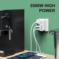 Adaptateur de prise murale portable avec prise EU, lumière nocturne, extension de prise murale avec 3 ports USB et 1 port USB C
