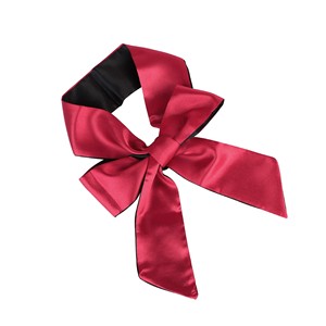 Silky Satin <b>Bow</b> Tie Strap <b>Red</b> Black Self-Tie Bondage Restraint Adult Use - Product Image 1