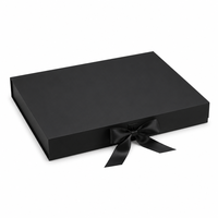 Boîte en carton rigide noire personnalisée, étanche, peu profonde, avec doublure en mousse, format A3, finition mate, pour accessoires de mode et produits de beauté (vente en gros)