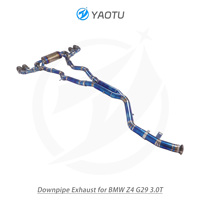 YT pipa knalpot ekor sedang, cocok untuk BMW Z4 G29 3.0T dengan Outlet tunggal sisi ganda dan katup paduan Titanium biru panggang