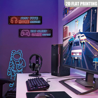 Letrero Metálico Estilo Neón para Gamers, con Diseño de Control de Videojuegos y Auriculares, Decoración de Pared para Sala de Juegos, Dormitorio, Hogar