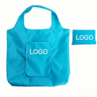 Sacs de courses pliables écologiques personnalisés avec logo, couleur unie, lavables, réutilisables, sacs de courses pliables pour supermarché avec poche