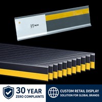 Etiqueta de Precio para Exhibición en Tiendas Hookei, Tira de PVC para Datos, Portaetiquetas de Plástico con Adhesivo
