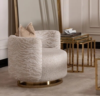 Fauteuil d'Appoint Rembourré de Style Moderne de Luxe en Acier Inoxydable de Base de Fauteuil Pivotant à 360 Degrés pour le Salon Vente en Gros